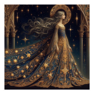 Fantasy-Illustration der Prinzessin Poster