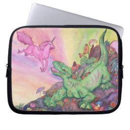 Fantasy Illustration Lizard Pink Flying Unicorn Laptopschutzhülle