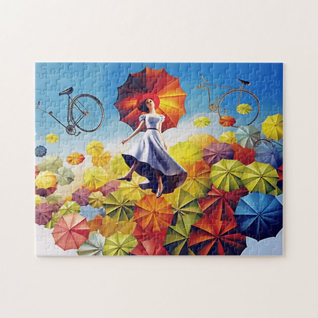 Fantasy Imaging Girl mit Regenschirmen Puzzle (Horizontal)