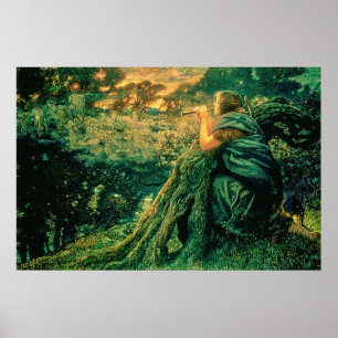 "Fantasy in Twilight" von Edward Robert Hughes Poster