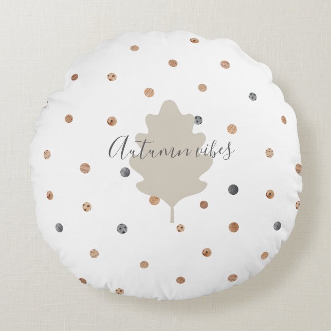 Fantasy-inspirierte botanische Elemente Rundes Kissen (Vorderseite)