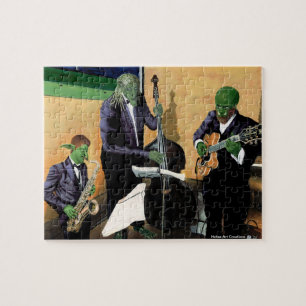 Fantasy Jazz Musicians Kleine Kunst Jigsaw Puzzle