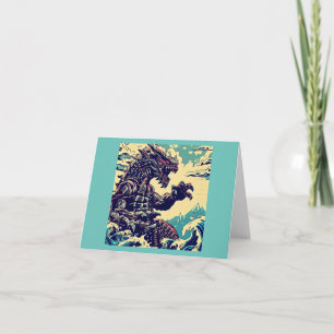 Fantasy Kaiju Anime - Holzschnitt 4 Karte