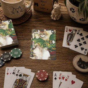 Fantasy-Katze-Grün-Drache-Würfel zum Spielen Spielkarten
