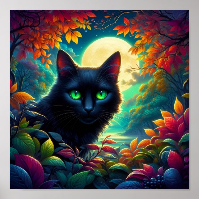 Fantasy-Katzen-Kunstposter Poster (Vorne)