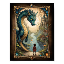 Fantasy-Kind und Drache