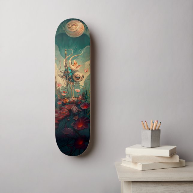 Fantasy kosmic Roboter Art Skateboard (Wandkunst)