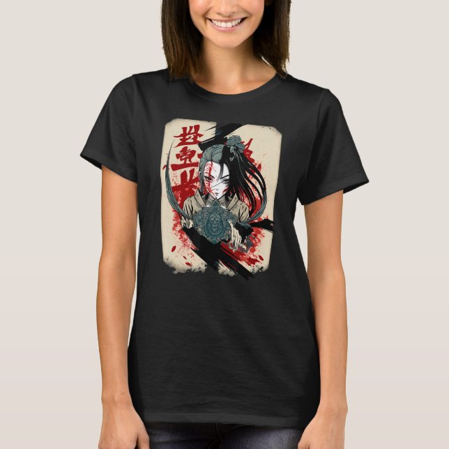Fantasy Kuchisake onna Battle between Good und Evi T-Shirt (Vorderseite)