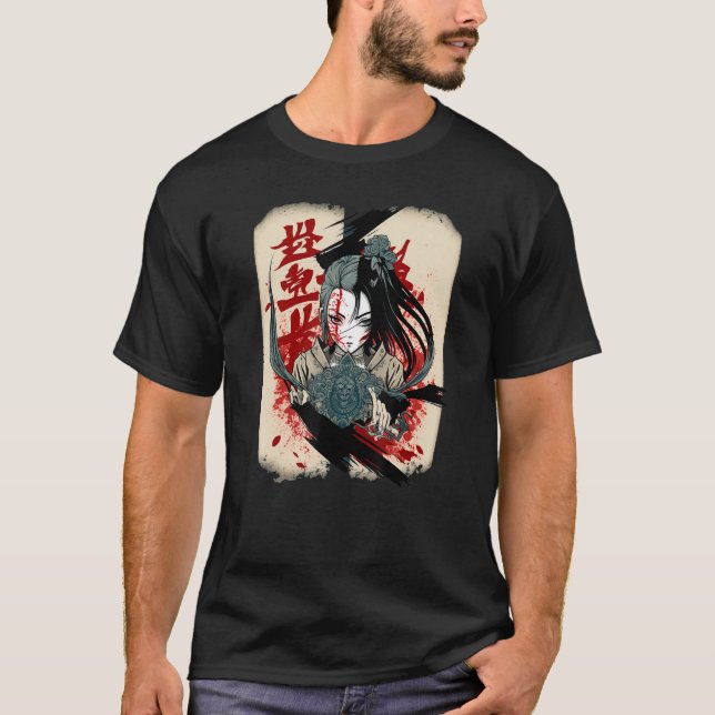 Fantasy Kuchisake onna Battle between Good und Evi T-Shirt (Vorderseite)