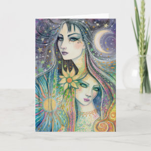 Fantasy-Kunst Nacht und Tag Himmels-Abstrakte Kuns Karte