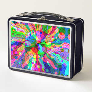 Fantasy-Kunst skizzieren - Abstrakte Neon-Schicht Metall Brotdose