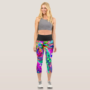 Fantasy-Kunst skizzieren - Abstrakte Neon-Verschie Capri Leggings