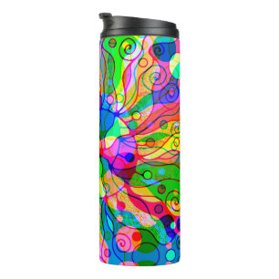 Fantasy-Kunst skizzieren - Abstrakte Neon-Verschie Thermosbecher
