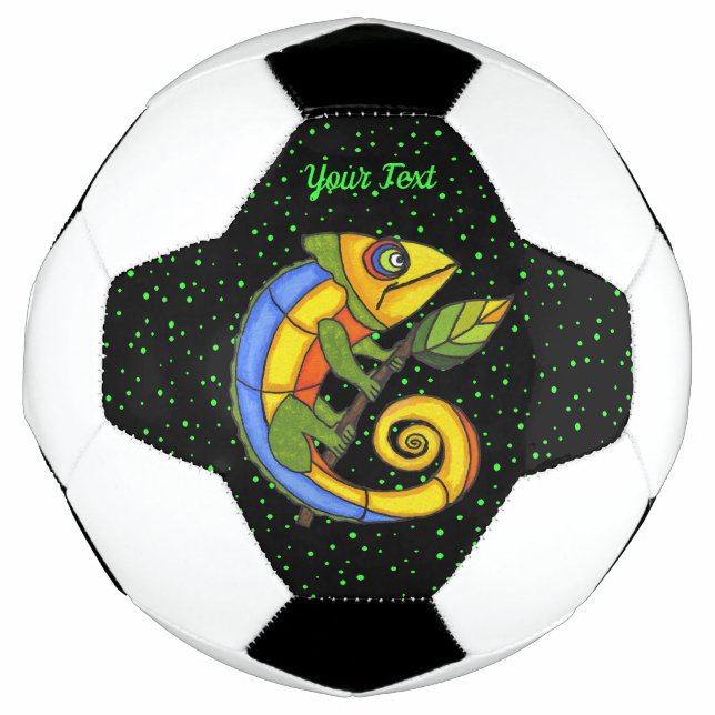 Fantasy Lächeln farbenfrohe Lizard Leaf Dots Fußball (Vorderseite)