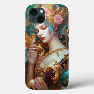Fantasy Lady mit Lute & Butterfly Bird Case-Mate iPhone Hülle