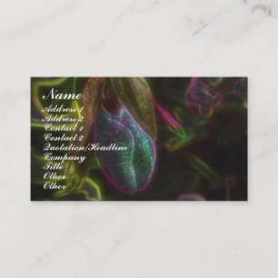 Fantasy Lady Slipper Orchid Blume Business Card Visitenkarte