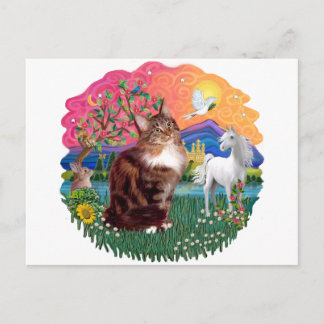 Fantasy Land (ff) - Maine Coon cat (tabby) Postkarte