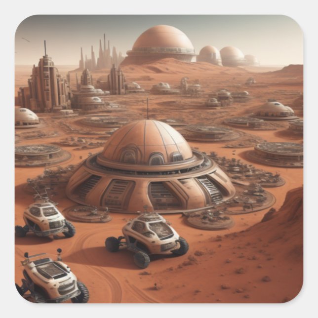 Fantasy Lands Quadratischer Aufkleber (Vorderseite)