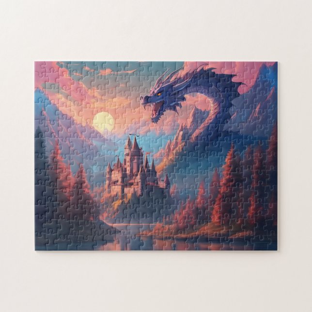 Fantasy Landscape Castle Dragon Puzzle (Horizontal)