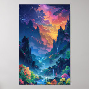 Fantasy Landscape Illustration Poster