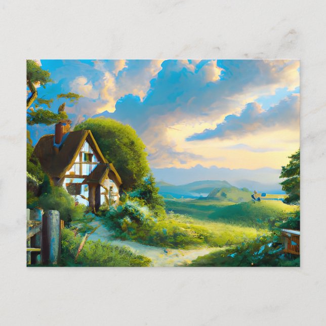 Fantasy Landscape in Summer Painting Postkarte (Vorderseite)