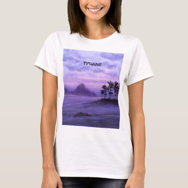 Fantasy Landscape Lila Latte Tasse T-Shirt (Vorderseite)