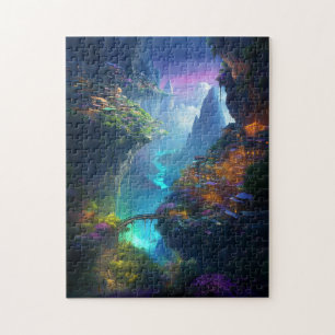 Fantasy Landschaft farbenfroh surreal Puzzle
