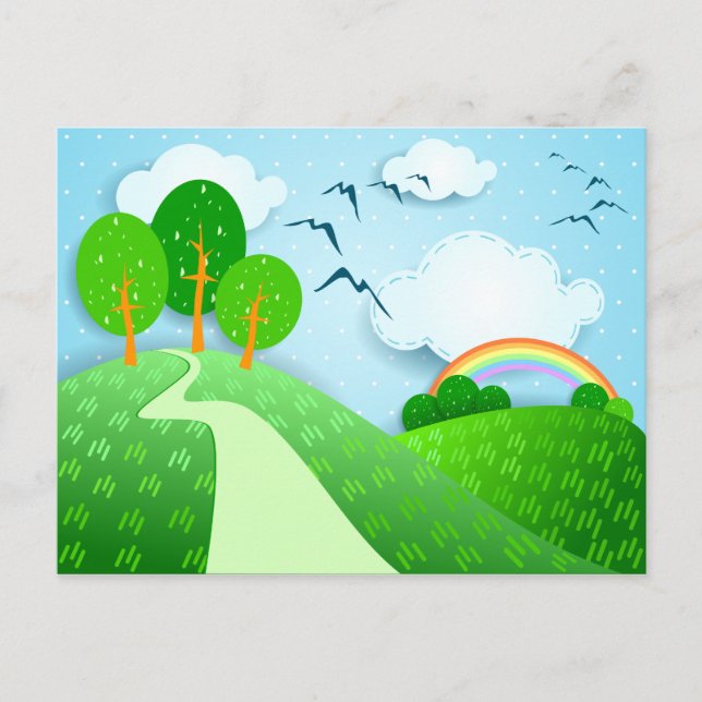 Fantasy-Landschaft, Postkarte (Vorderseite)