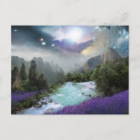 Fantasy Landschaftlich Landschaft mit Flüssen und 