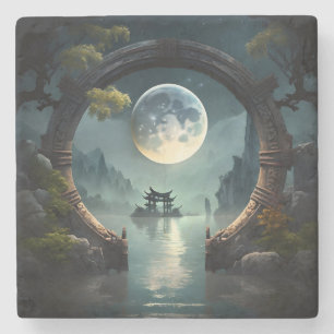 Fantasy Landsmond, Round Arch Stone Untersetzer
