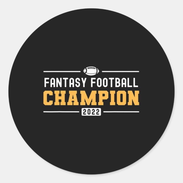 Fantasy League Champ 2022 Gewinner Fantasy Footbal Runder Aufkleber (Vorderseite)