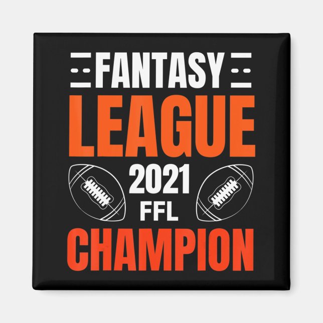 Fantasy League Champion Football 2021 Gewinner Vin Magnet (Vorne)