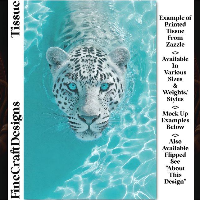 Fantasy Leopard in Aqua Water DV8L Decoupage Seidenpapier (Von Creator hochgeladen)