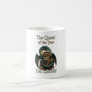 Fantasy-Lese-Drache-Bibliothekar Die Queste des Kaffeetasse