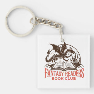 Fantasy-Leser Buchclub Drache und Buch Schlüsselanhänger
