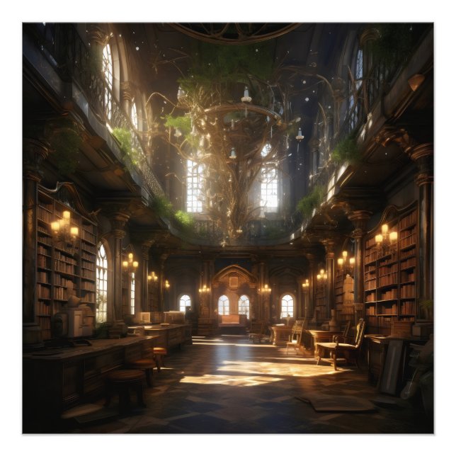 Fantasy Library Fotodruck (Vorne)