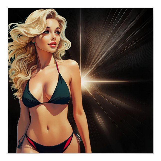 Fantasy Life - Blonde Beach Babe Poster (Vorderseite)