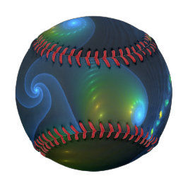 Fantasy Lights Abstrakt Blue Green Yellow Fraktal Baseball
