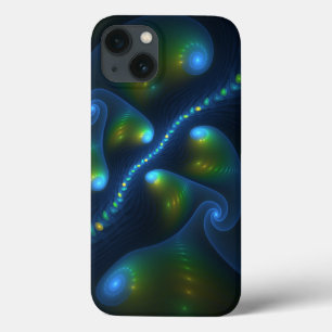 Fantasy Lights Abstrakt Blue Green Yellow Fraktal Case-Mate iPhone Hülle