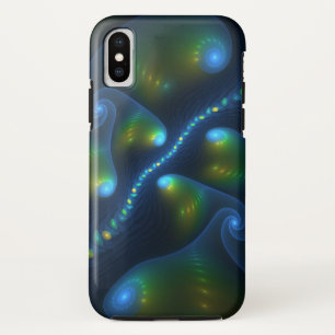 Fantasy Lights Abstrakt Blue Green Yellow Fraktal Case-Mate iPhone Hülle