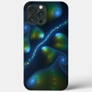 Fantasy Lights Abstrakt Blue Green Yellow Fraktal Case-Mate iPhone Hülle