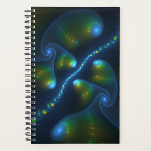 Fantasy Lights Abstrakt Blue Green Yellow Fraktal Planer