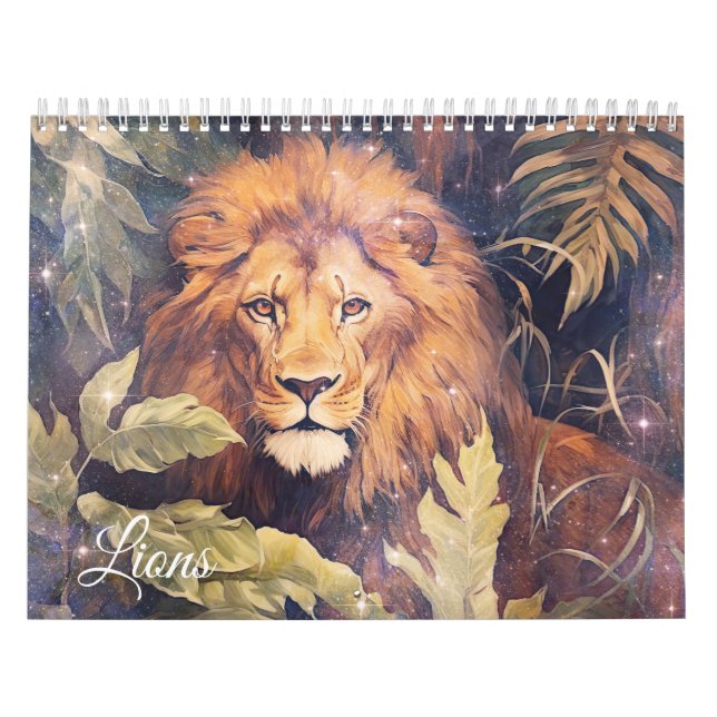 Fantasy Lions in Abstract Style Kalender (Titelbild)