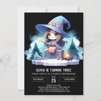 Fantasy Little Wizard Geburtstag Einladung