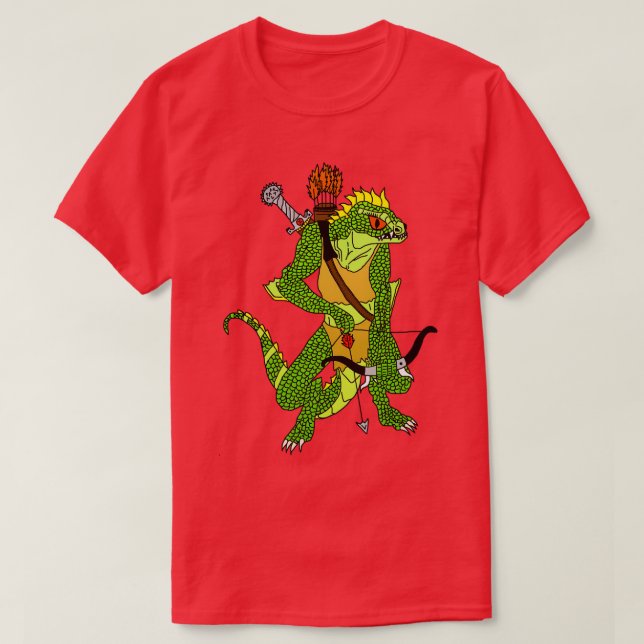 Fantasy Lizardman Warrior T-Shirt (Design vorne)