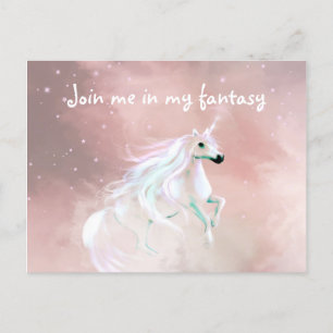 Fantasy Love Unicorn Postkarte