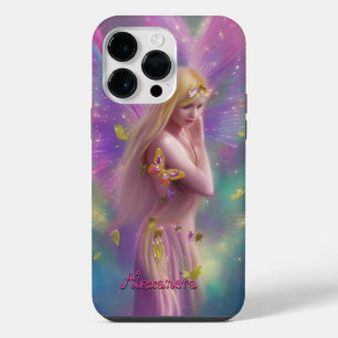 Fantasy-Mädchen lila rosa gold Schmetterling 3 iPhone 14 Pro Max Hülle
