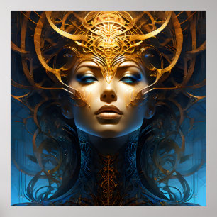 Fantasy Magic Art Dame Poster