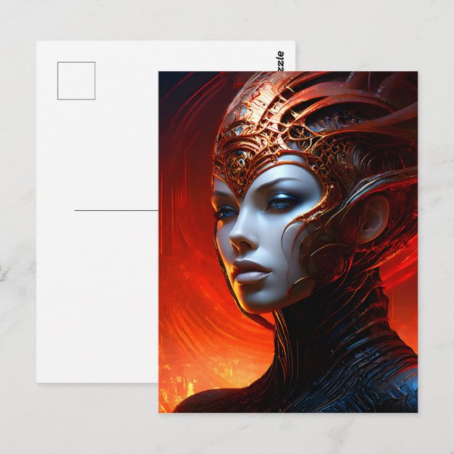 Fantasy Magic Art Dame Postkarte (Vorne/Hinten)