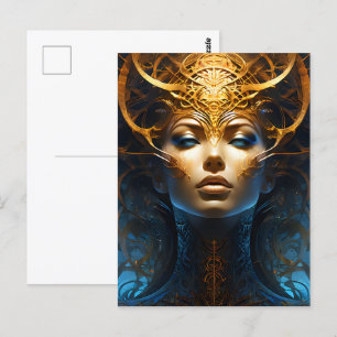 Fantasy Magic Art Dame Postkarte